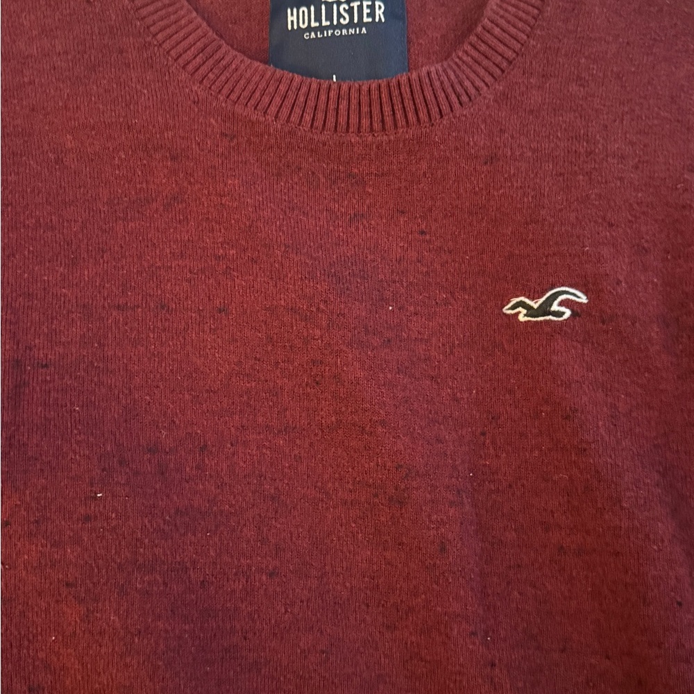 Hollister Men's Crewneck Sweater - Wine Red